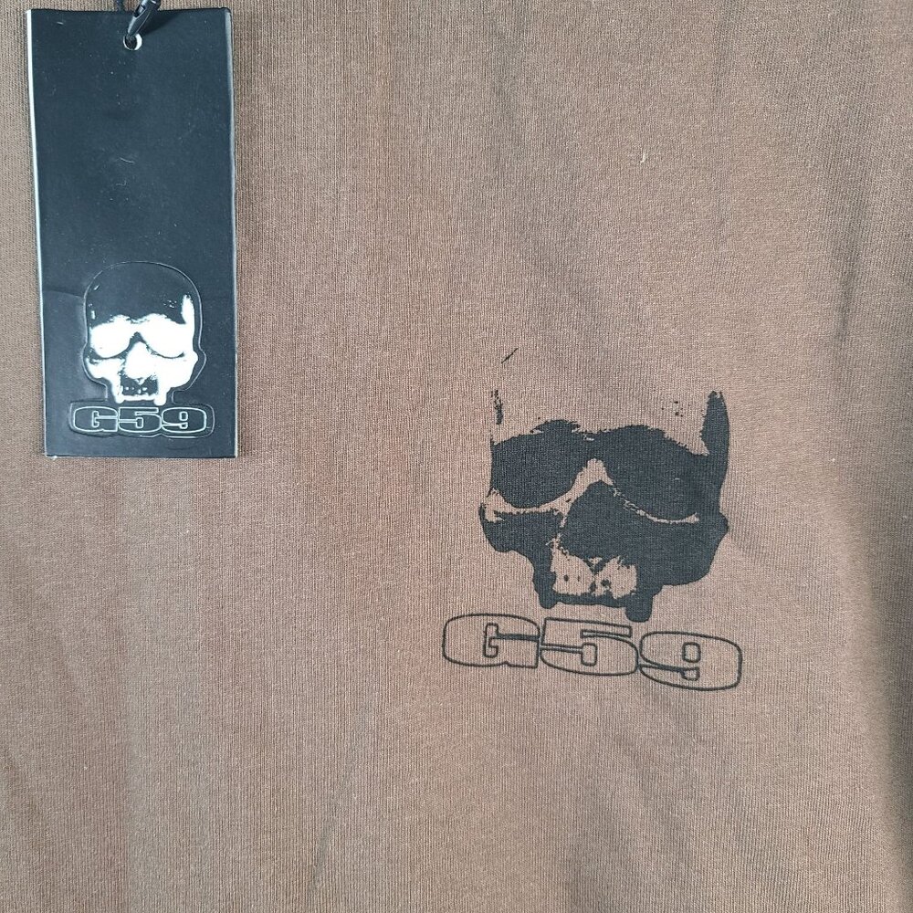 NWT G59 Brown Graphic T-Shirt Size Medium Cotton Skull Logo Streetwear Tee - Picture 2 of 7